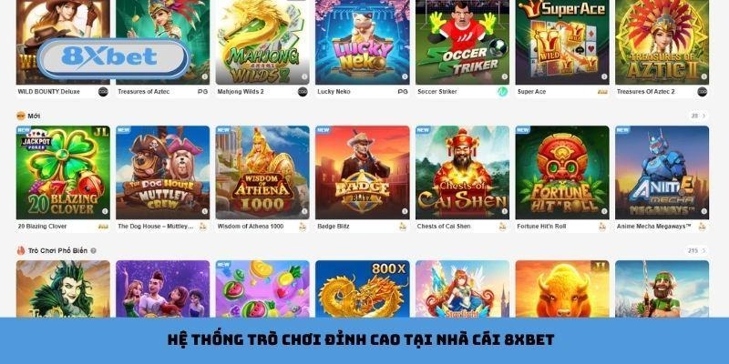 Hệ thống trò chơi đỉnh cao tại nhà cái 8xbet